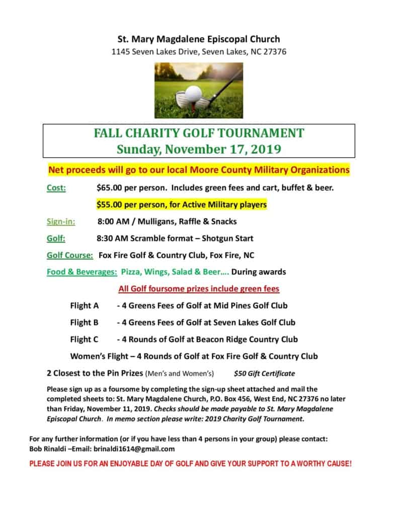 Fall Golf Tournament - The Seven Lakes Insider
