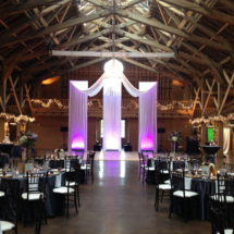 Fair Barn Draping - 3 Panel Vertical with Canopy